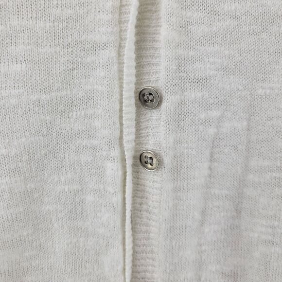 Eileen Fisher Linen Blend Long Line Short Sleeve Cardigan Size Small White - Picture 8 of 8